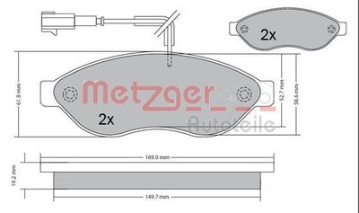 Brake Pad Set, disc brake METZGER AUTOTEILE 1170348