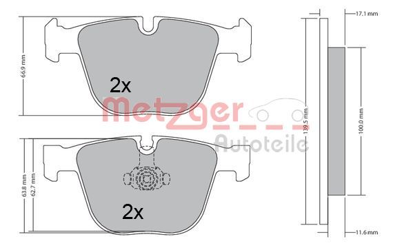 METZGER AUTOTEILE 1170356 Brake Pad Set, disc brake