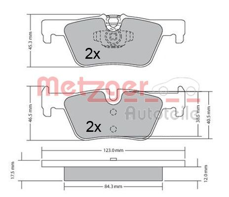 METZGER AUTOTEILE 1170368 Brake Pad Set, disc brake