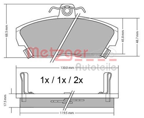 METZGER AUTOTEILE 1170372 Brake Pad Set, disc brake