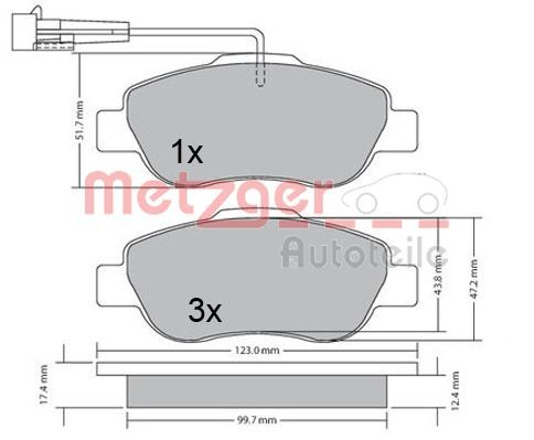 METZGER AUTOTEILE 1170382 Brake Pad Set, disc brake
