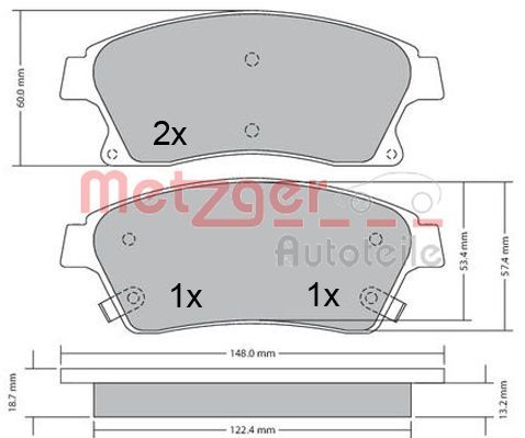 METZGER AUTOTEILE 1170393 Brake Pad Set, disc brake