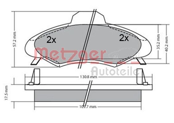 METZGER AUTOTEILE 1170395 Brake Pad Set, disc brake