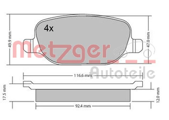 METZGER AUTOTEILE 1170403 Brake Pad Set, disc brake