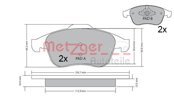 METZGER AUTOTEILE 1170409 Brake Pad Set, disc brake