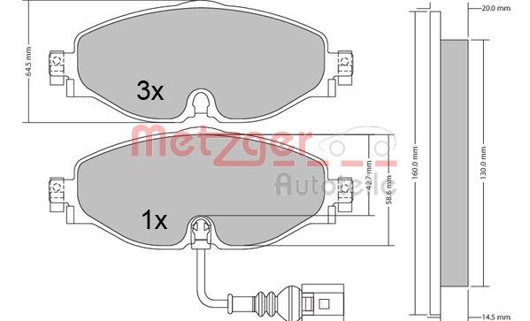 METZGER AUTOTEILE 1170411 Brake Pad Set, disc brake