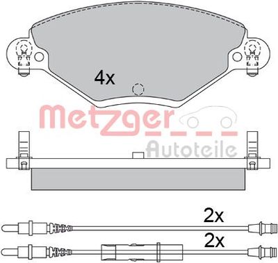 Brake Pad Set, disc brake METZGER AUTOTEILE 1170419