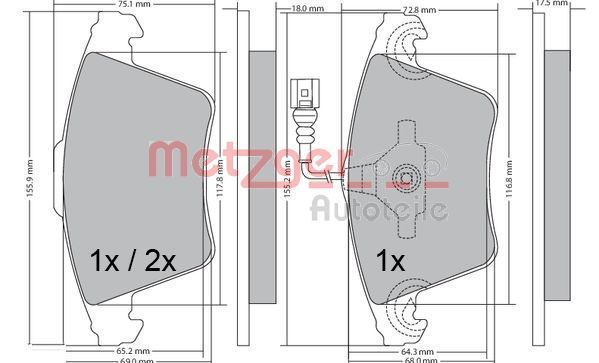 METZGER AUTOTEILE 1170422 Brake Pad Set, disc brake