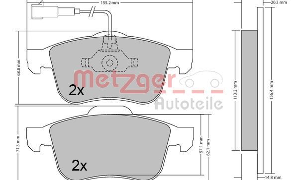 METZGER AUTOTEILE 1170424 Brake Pad Set, disc brake