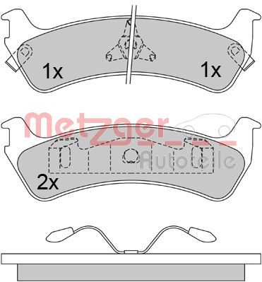 Brake Pad Set, disc brake METZGER AUTOTEILE 1170434