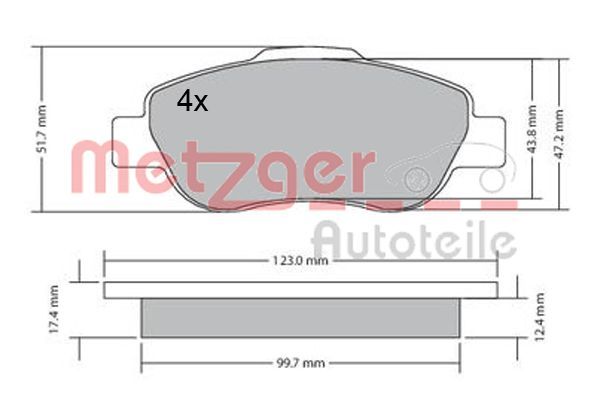 METZGER AUTOTEILE 1170440 Brake Pad Set, disc brake