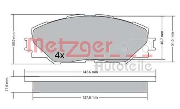 METZGER AUTOTEILE 1170443 Brake Pad Set, disc brake