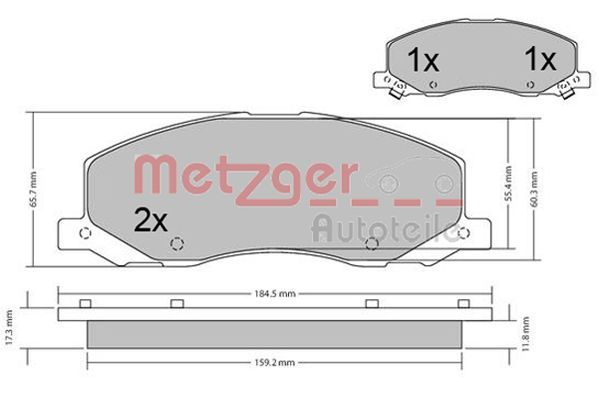 METZGER AUTOTEILE 1170468 Brake Pad Set, disc brake