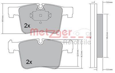 Brake Pad Set, disc brake METZGER AUTOTEILE 1170469