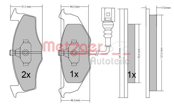 METZGER AUTOTEILE 1170479 Brake Pad Set, disc brake