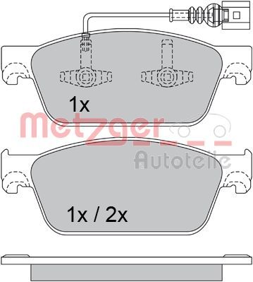 Brake Pad Set, disc brake METZGER AUTOTEILE 1170484