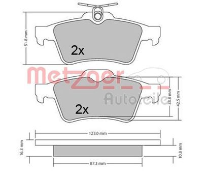 Brake Pad Set, disc brake METZGER AUTOTEILE 1170503