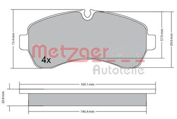 METZGER AUTOTEILE 1170521 Brake Pad Set, disc brake