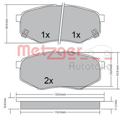 METZGER AUTOTEILE 1170524 Brake Pad Set, disc brake