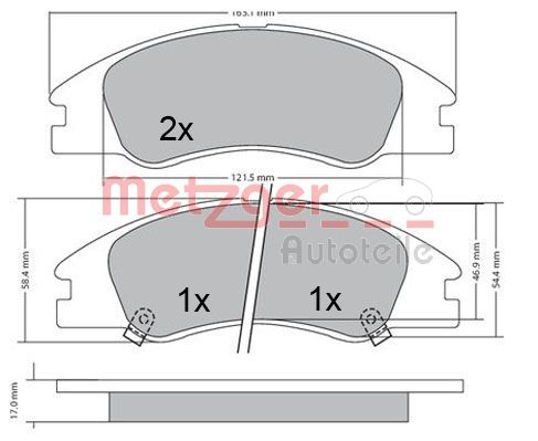 METZGER AUTOTEILE 1170540 Brake Pad Set, disc brake