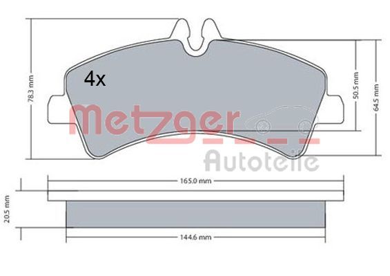 METZGER AUTOTEILE 1170543 Brake Pad Set, disc brake