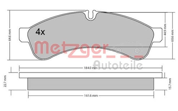 METZGER AUTOTEILE 1170544 Brake Pad Set, disc brake