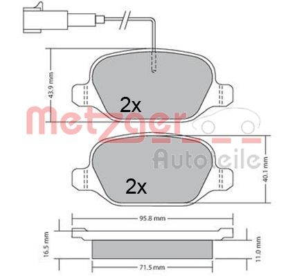 METZGER AUTOTEILE 1170555 Brake Pad Set, disc brake
