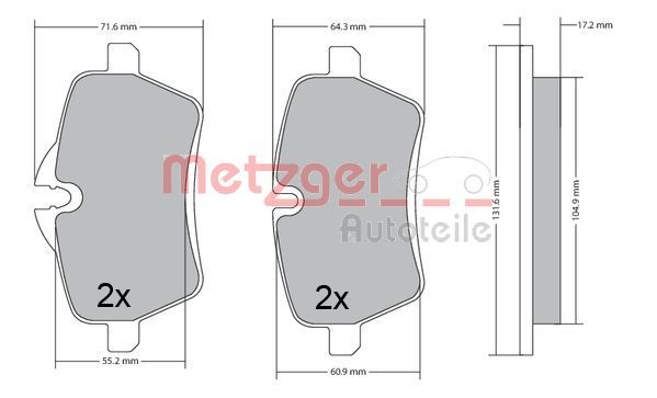 METZGER AUTOTEILE 1170561 Brake Pad Set, disc brake