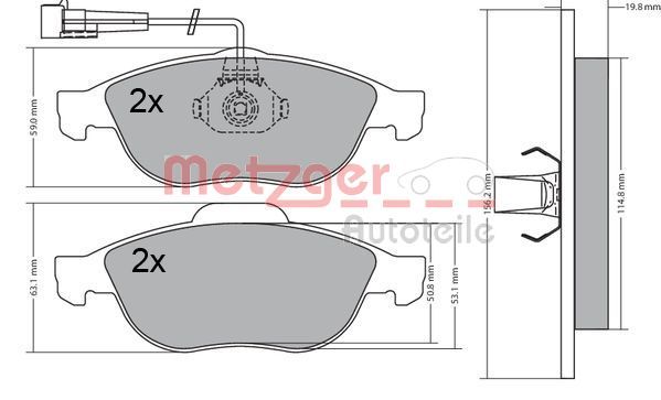 METZGER AUTOTEILE 1170582 Brake Pad Set, disc brake