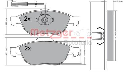 Brake Pad Set, disc brake METZGER AUTOTEILE 1170582