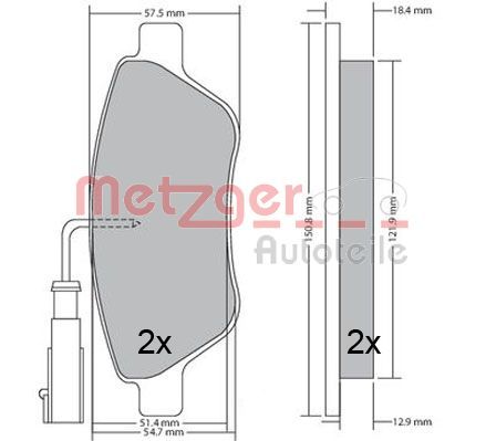 METZGER AUTOTEILE 1170615 Brake Pad Set, disc brake
