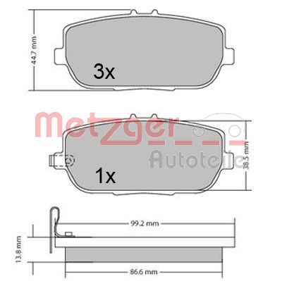 METZGER AUTOTEILE 1170617 Brake Pad Set, disc brake