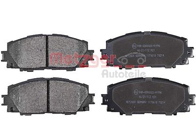 Brake Pad Set, disc brake METZGER AUTOTEILE 1170618
