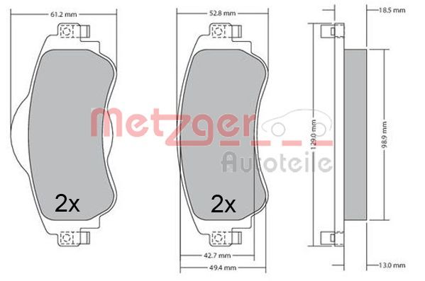 METZGER AUTOTEILE 1170673 Brake Pad Set, disc brake