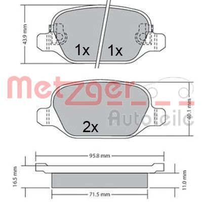 METZGER AUTOTEILE 1170680 Brake Pad Set, disc brake