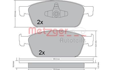 Brake Pad Set, disc brake METZGER AUTOTEILE 1170689