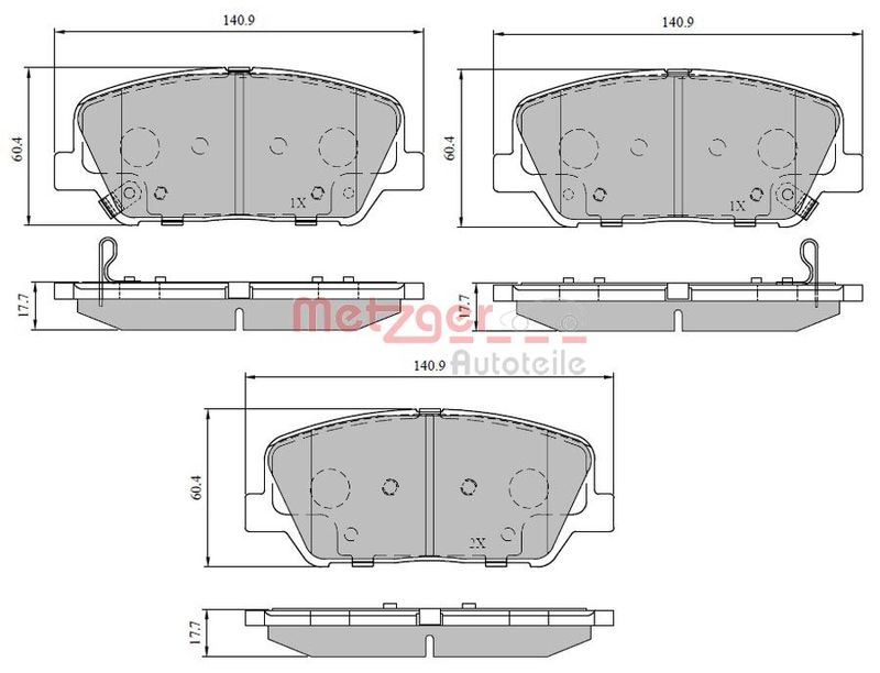 METZGER AUTOTEILE 1170780 Brake Pad Set, disc brake