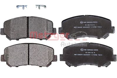 Brake Pad Set, disc brake METZGER AUTOTEILE 1170788