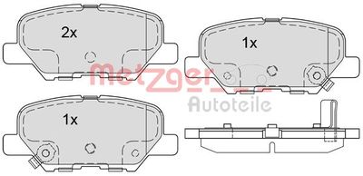 Brake Pad Set, disc brake METZGER AUTOTEILE 1170790