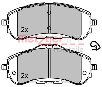 Brake Pad Set, disc brake METZGER AUTOTEILE 1170795