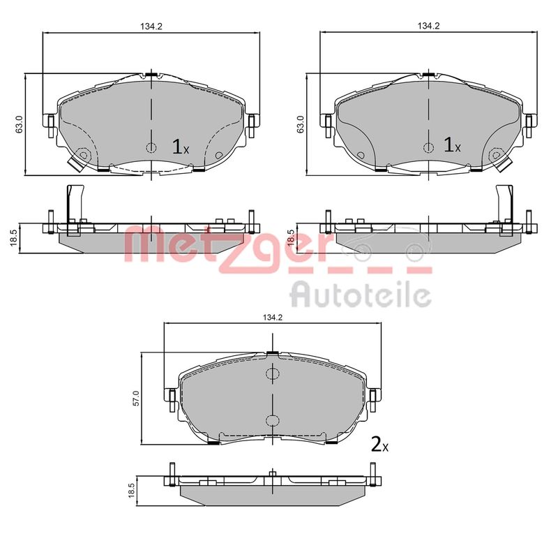 METZGER AUTOTEILE 1170797 Brake Pad Set, disc brake