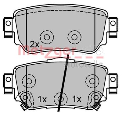Brake Pad Set, disc brake METZGER AUTOTEILE 1170802