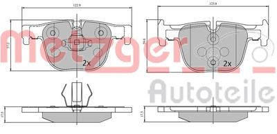 Brake Pad Set, disc brake METZGER AUTOTEILE 1170816