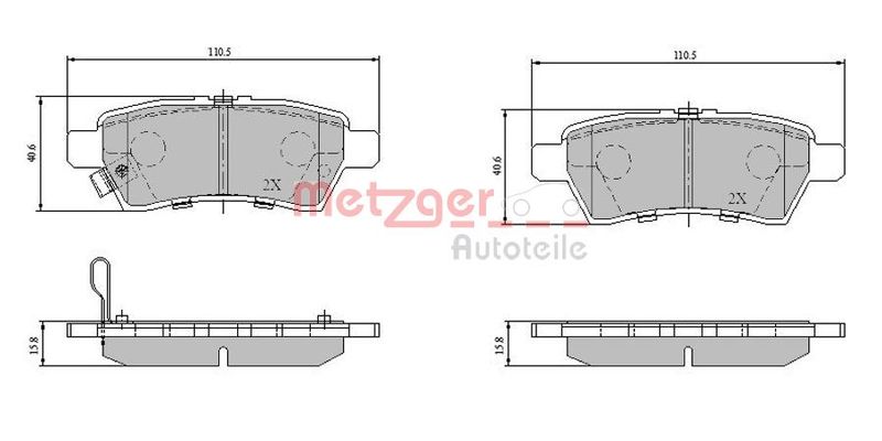 METZGER AUTOTEILE 1170825 Brake Pad Set, disc brake