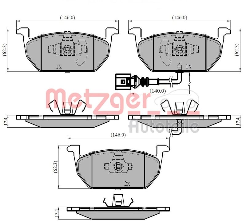 METZGER AUTOTEILE 1170828 Brake Pad Set, disc brake