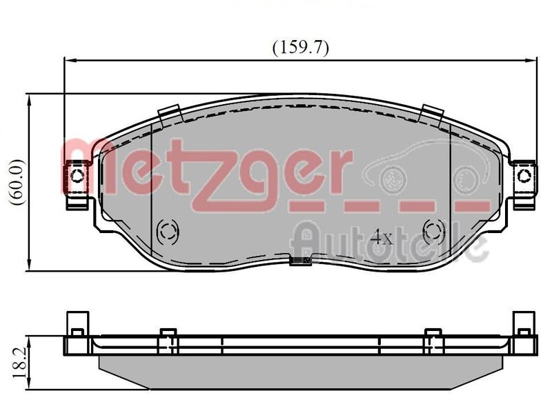 METZGER AUTOTEILE 1170834 Brake Pad Set, disc brake