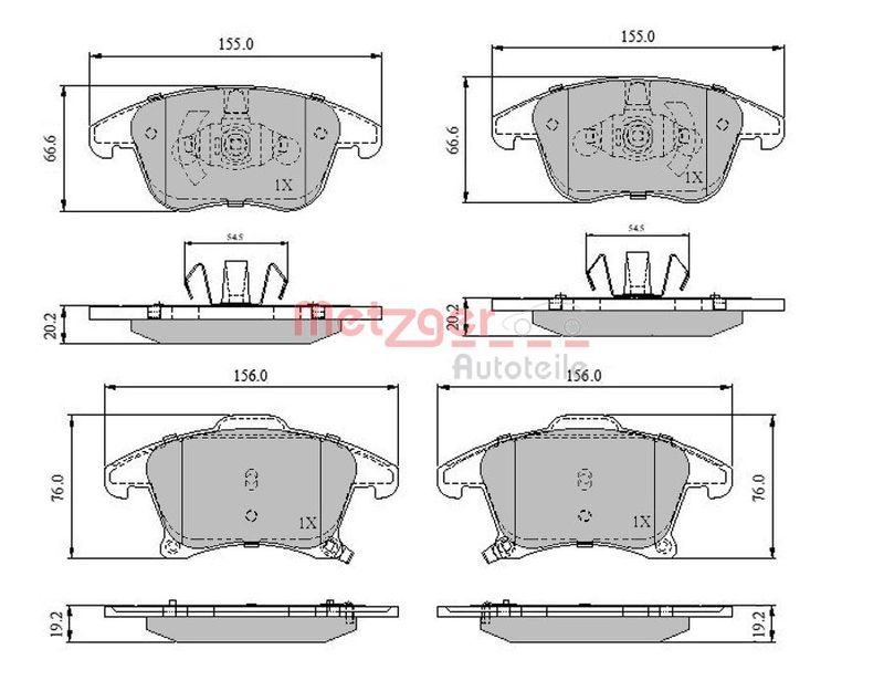 METZGER AUTOTEILE 1170837 Brake Pad Set, disc brake