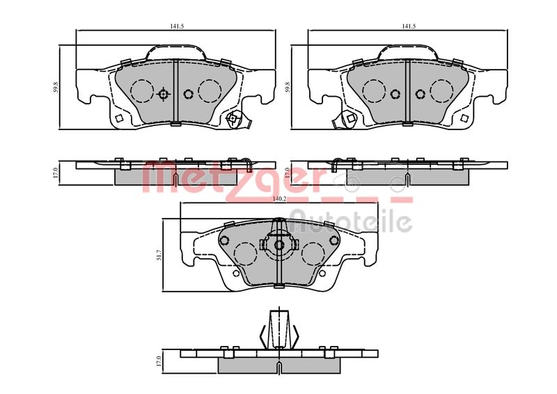 METZGER AUTOTEILE 1170838 Brake Pad Set, disc brake