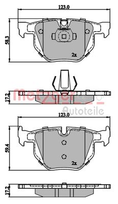 Brake Pad Set, disc brake METZGER AUTOTEILE 1170843