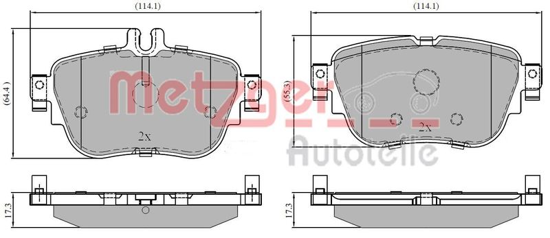 METZGER AUTOTEILE 1170847 Brake Pad Set, disc brake